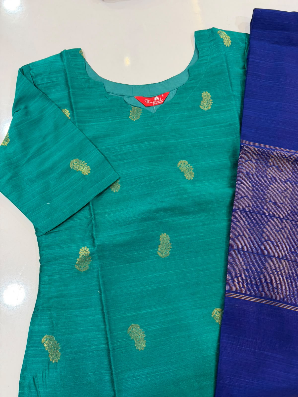 T536 Shivani (Peacock) - Kurta Set (Top - Dupatta)