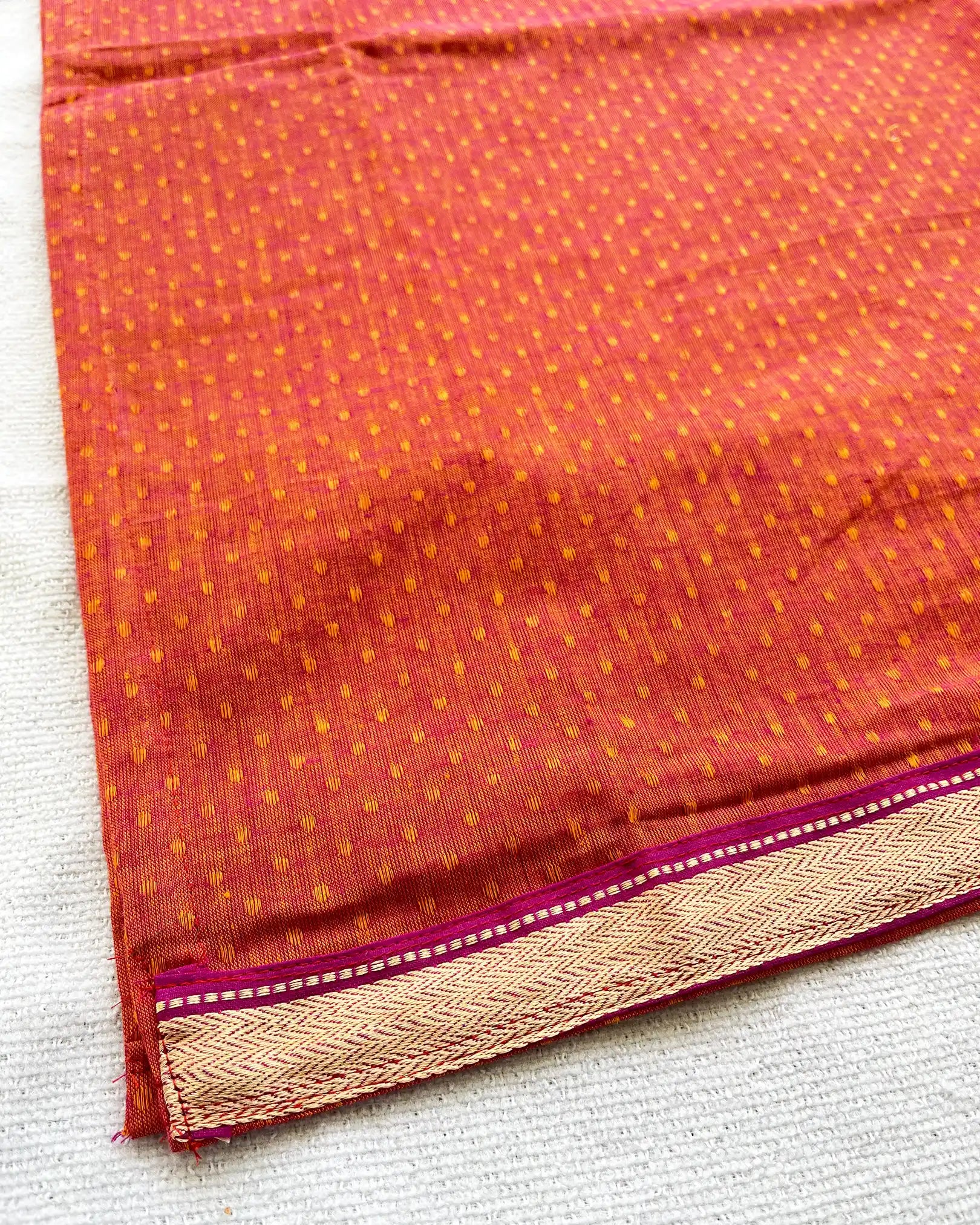 T070 Rust Orange Mangalgiri Cotton Kurta Set