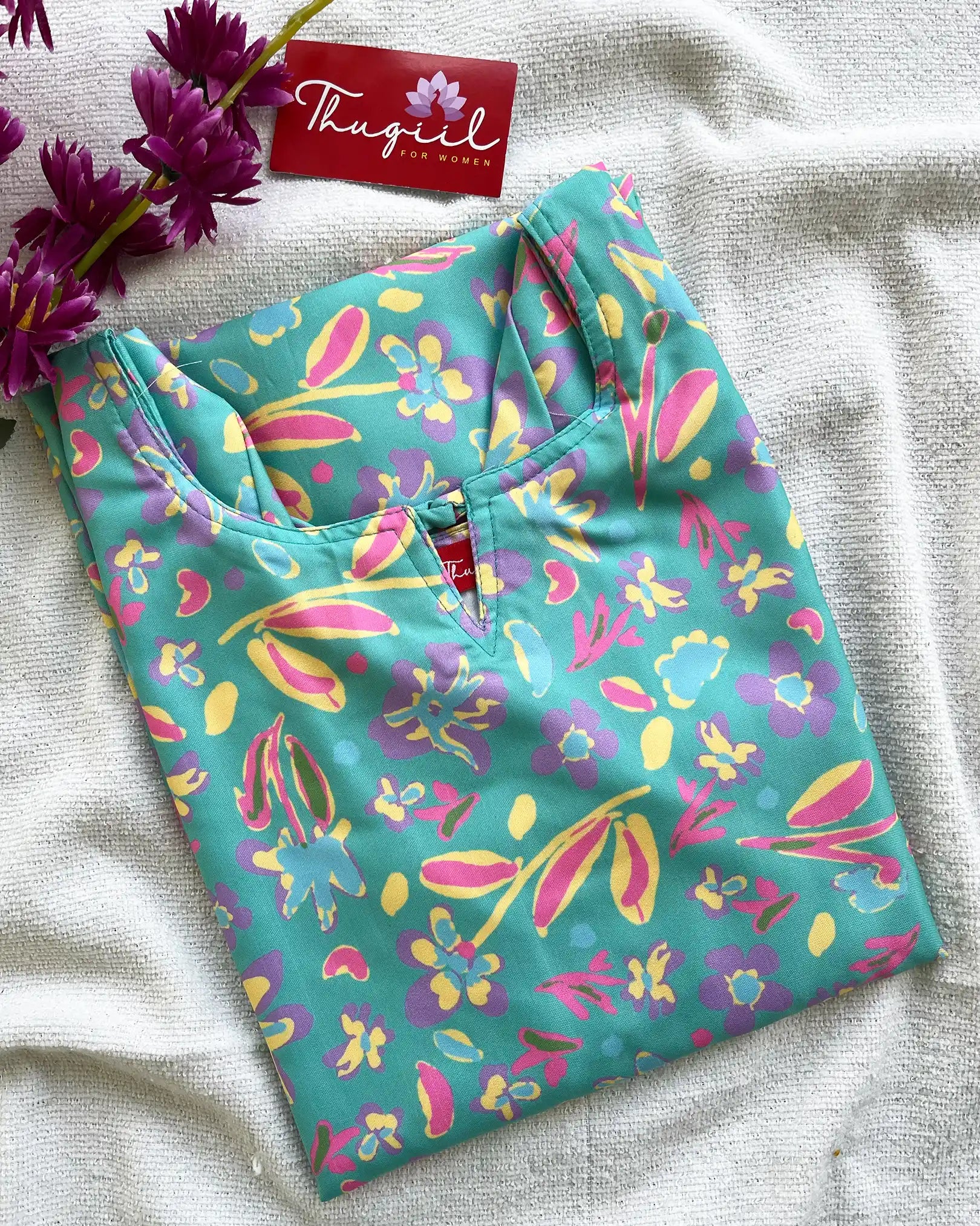 T074 Blue regular wear kurta