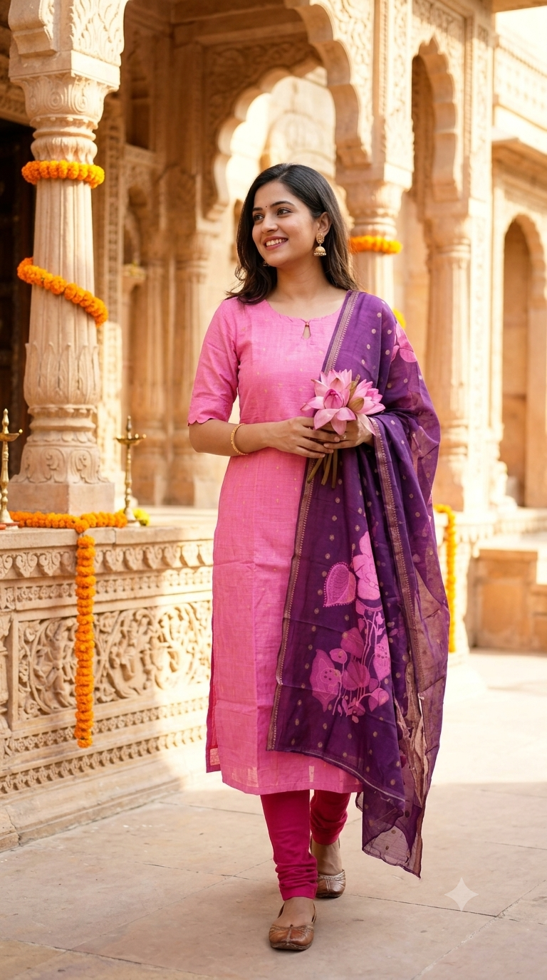 T469 Rosie - Kurta Set (Top-Dupatta)