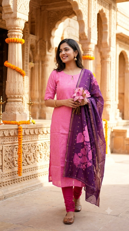 T469 Rosie - Kurta Set (Top-Dupatta)