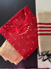 AS093 Slub Silk Kurta Set (Top dupatta pant )