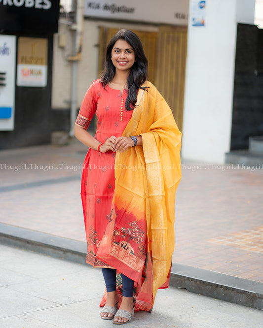 T436 Ganga - Kurta Set (Top - Dupatta)