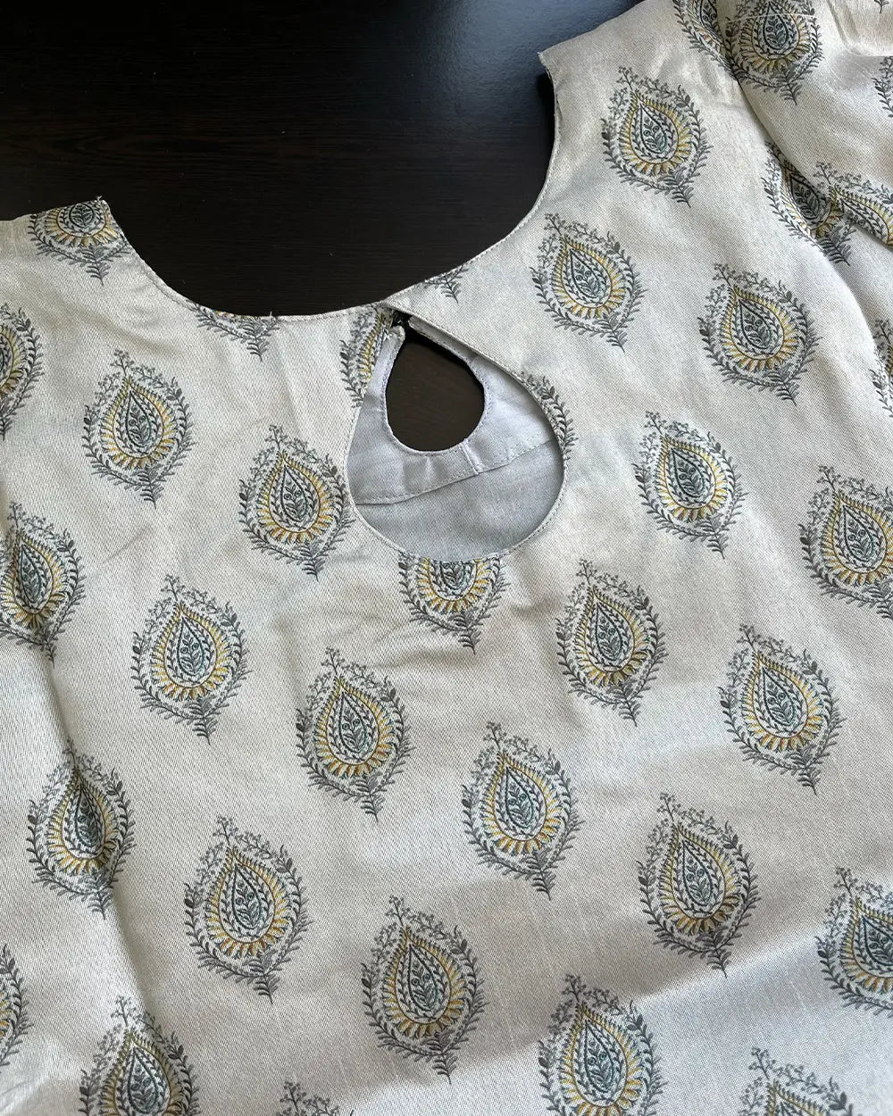 T135 Light grey Silk Kurta