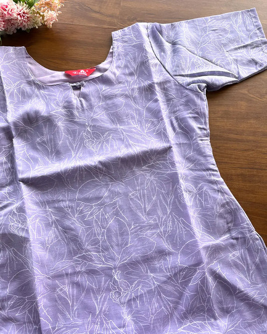 T187 Lavender Soft Cotton Kurta