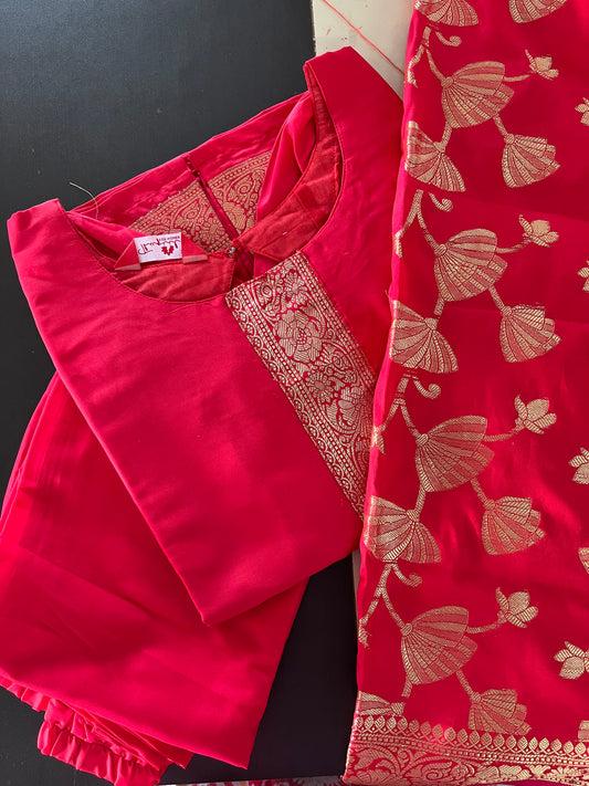 AS064 Soft Silk Kurta Set (Top  Dupatta)