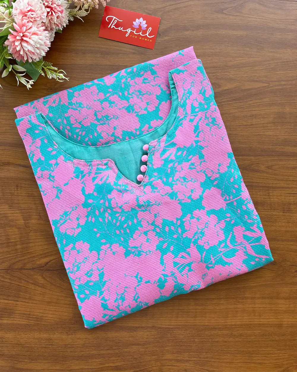 T158 Ocean Blue Cotton Kurta