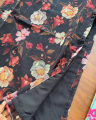 T133 Black Floral Organza Kurta