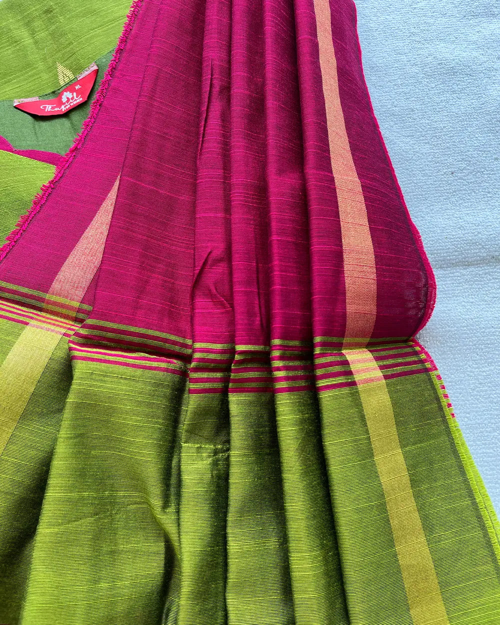 T059 Green Slub Silk Kurta Set