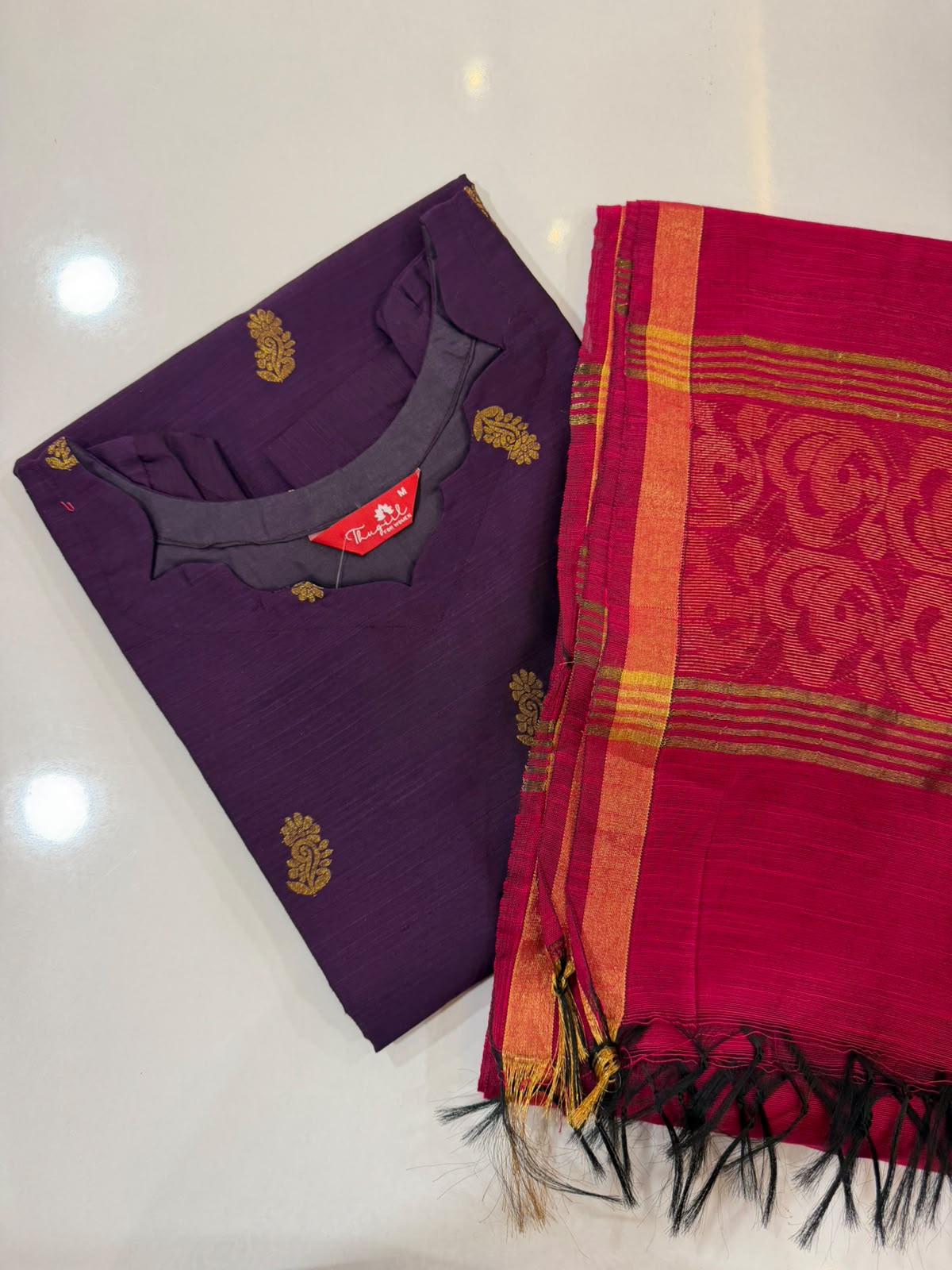 T535 Shivani (purple) - Kurta Set (Top - Dupatta)