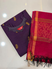 T535 Shivani (purple) - Kurta Set (Top - Dupatta)