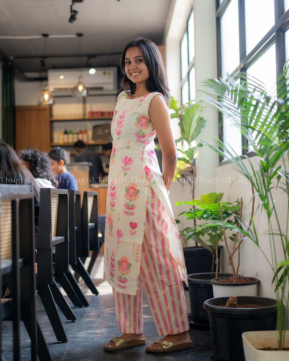 T341 Lia - Cotton Kurta set (Top-Pant)