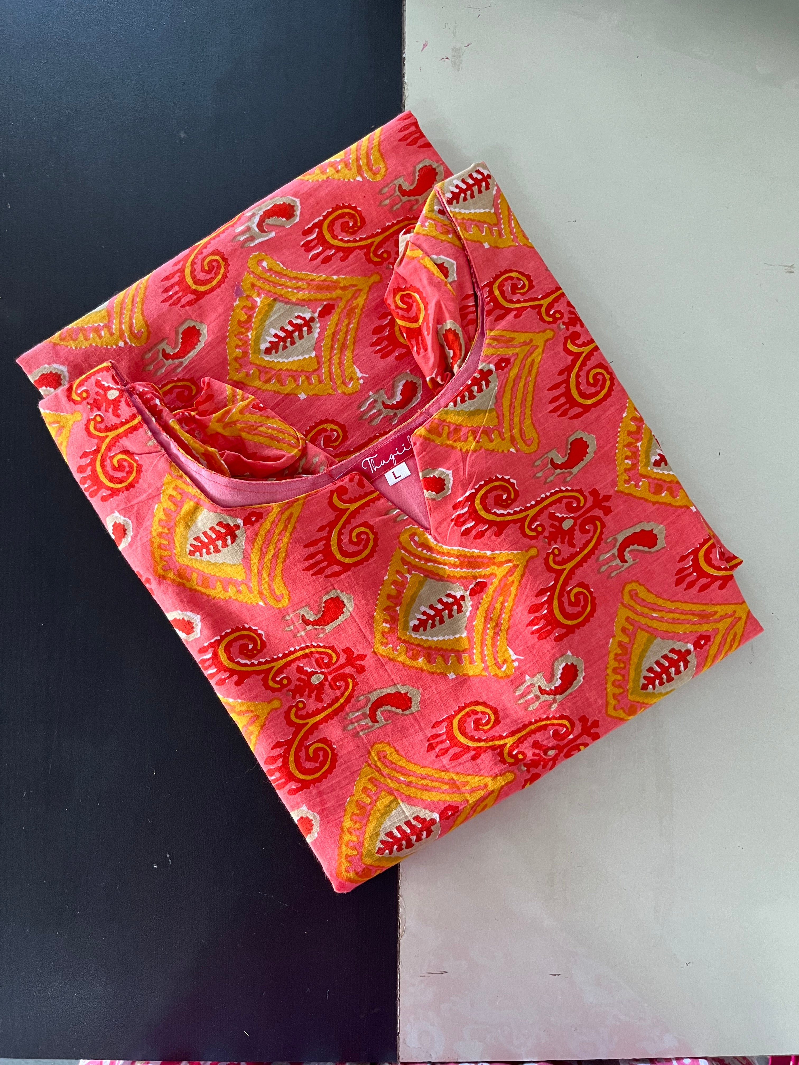 AS015 Floral Cotton Kurta