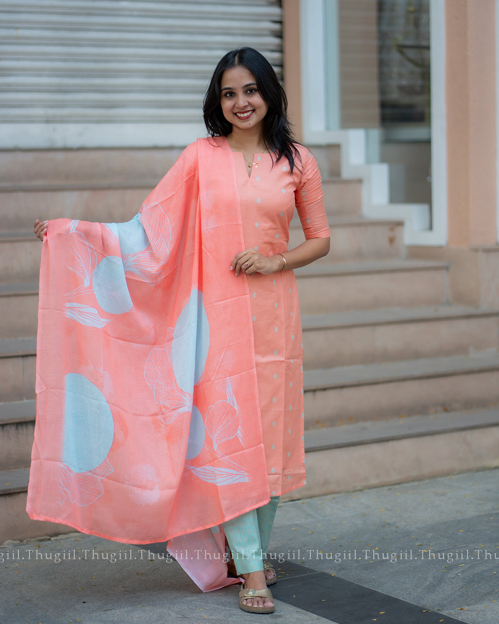 T322 Apricot Royale Kurta Set