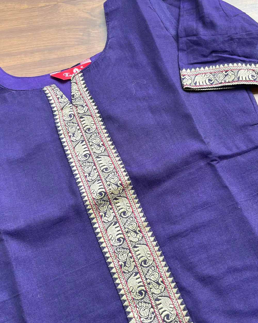 T246 Handloom Cotton Kurta Set (Top - Dupatta)