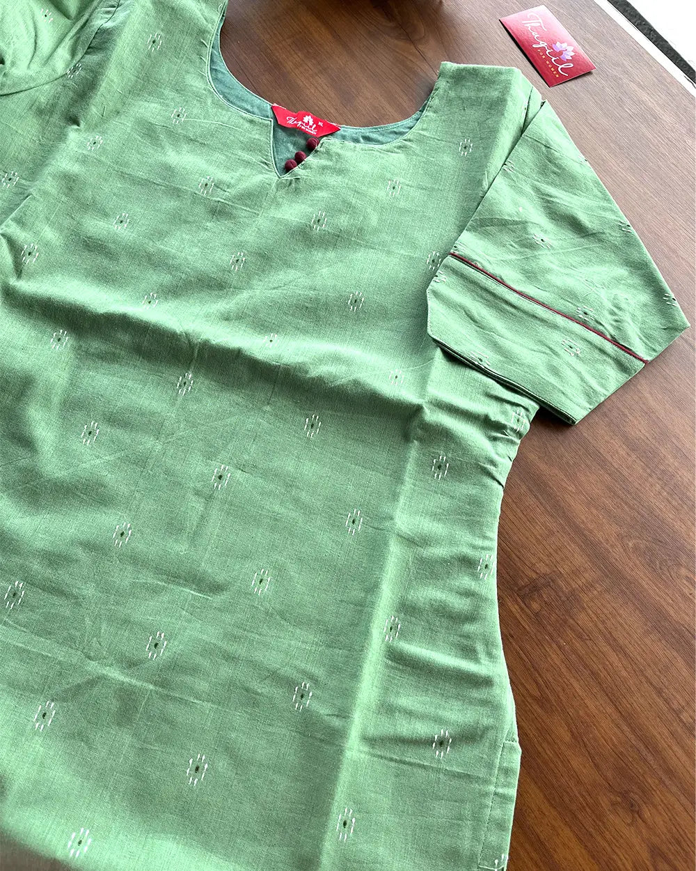 T201 Sage Green Handloom Cotton Kurta Set