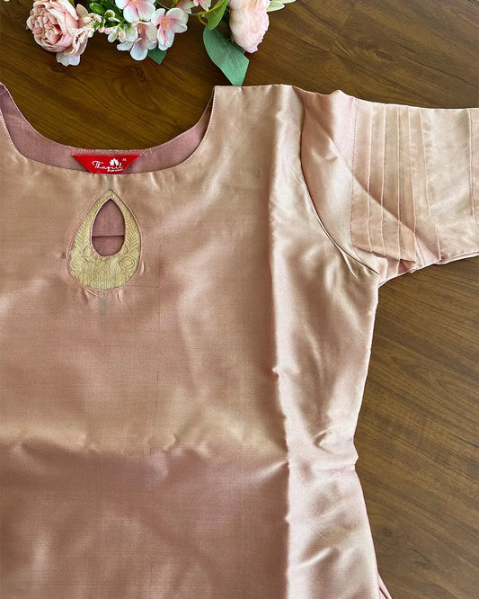 T167 Rose Gold Soft Silk Kurta Set