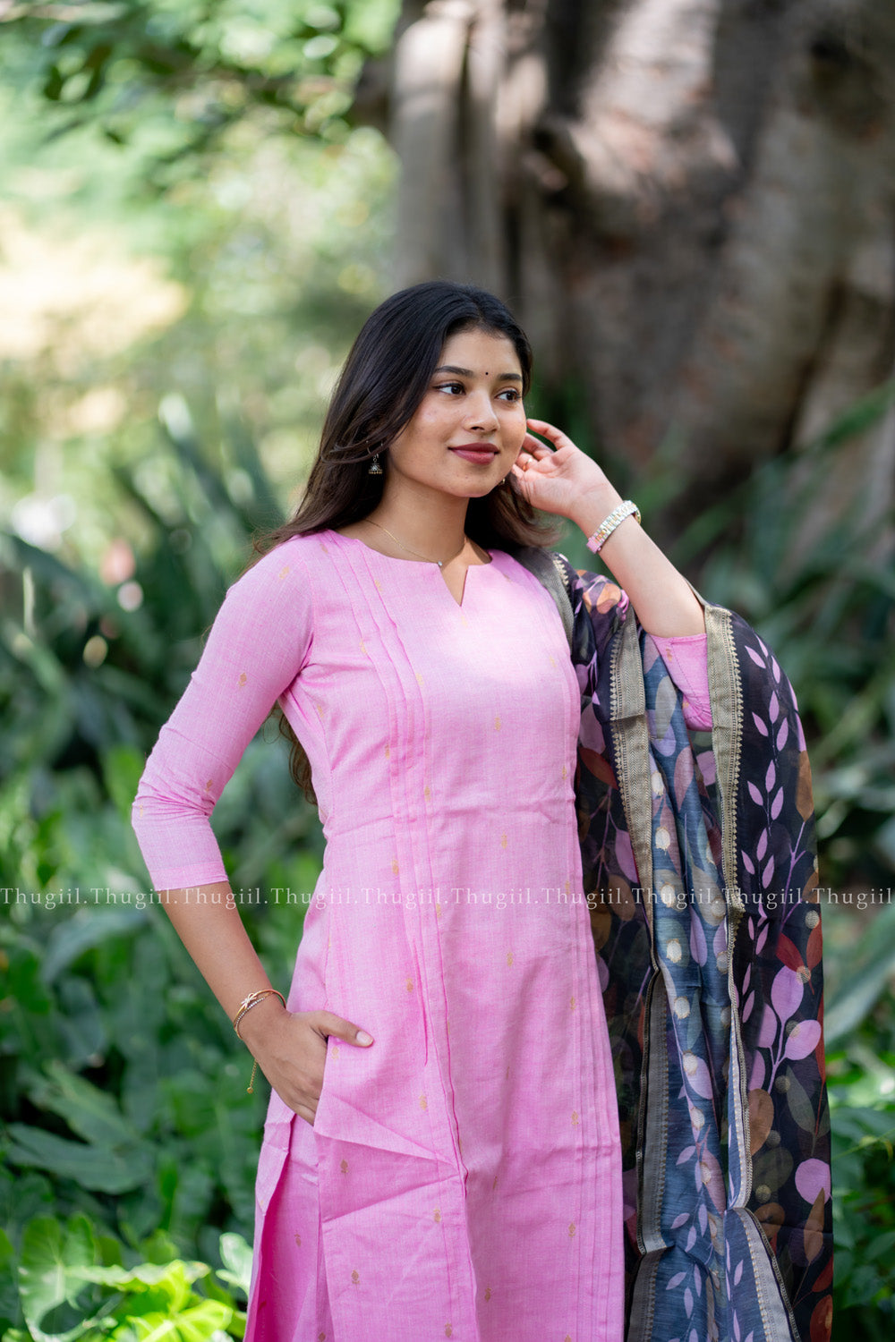 T477 Indira (Pink) - Kurta Set