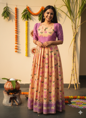 T237 Yellow Lilac Pichwai Maxi