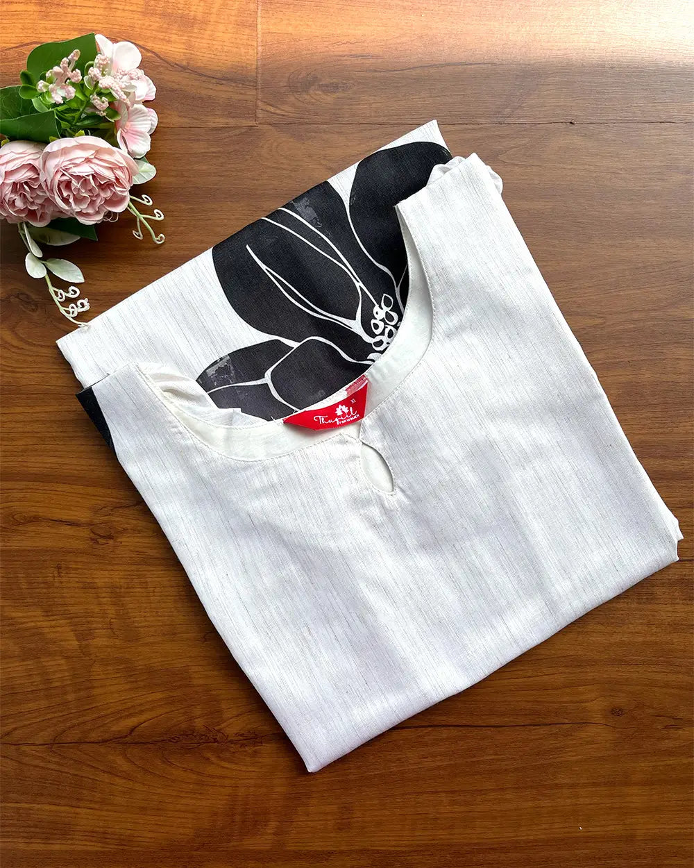 T245 Off-white Cotton Kurta