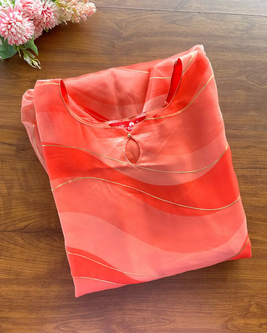 T186 Fanta Organza Kurta