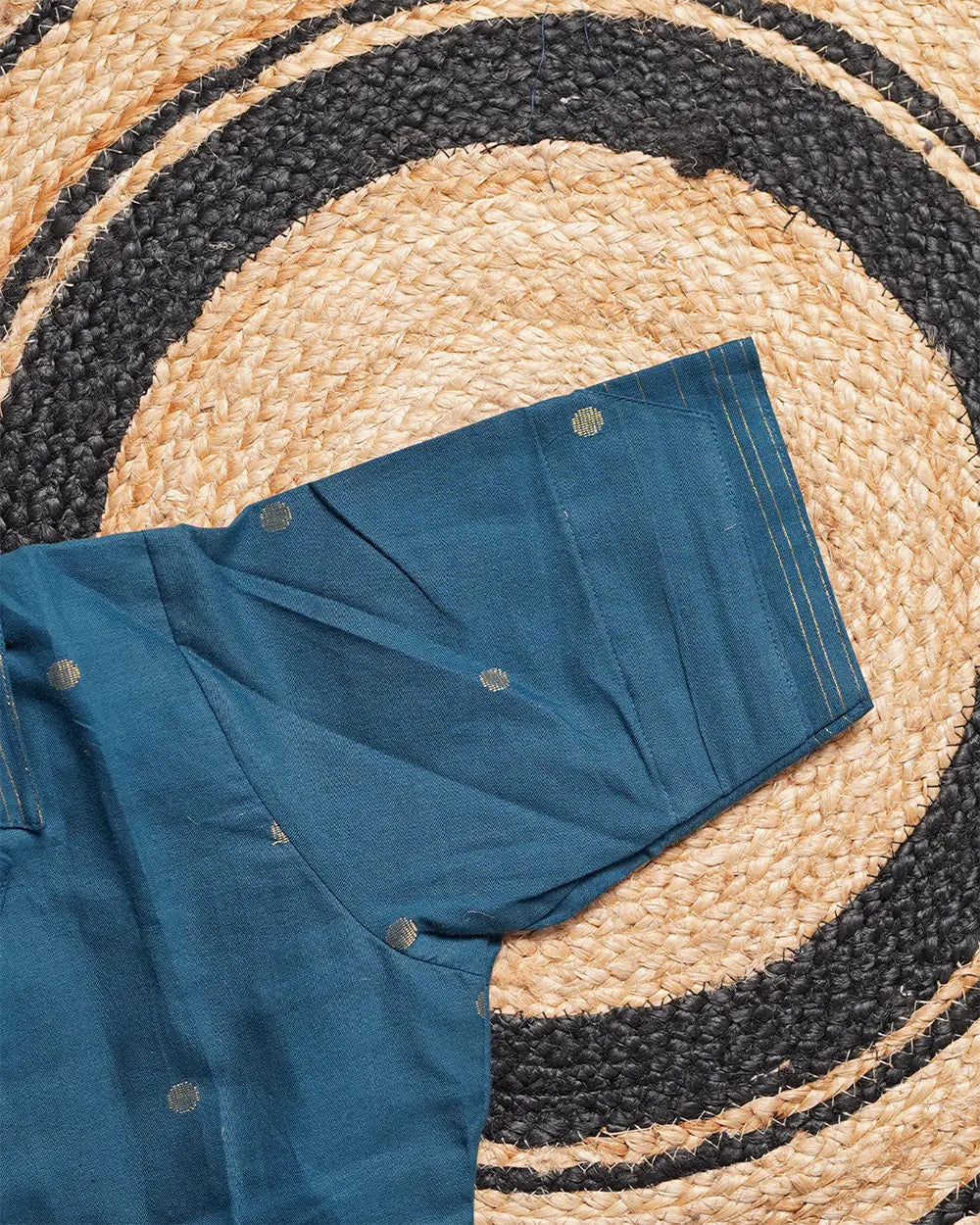 T172 Teal Handloom Cotton Kurta Set