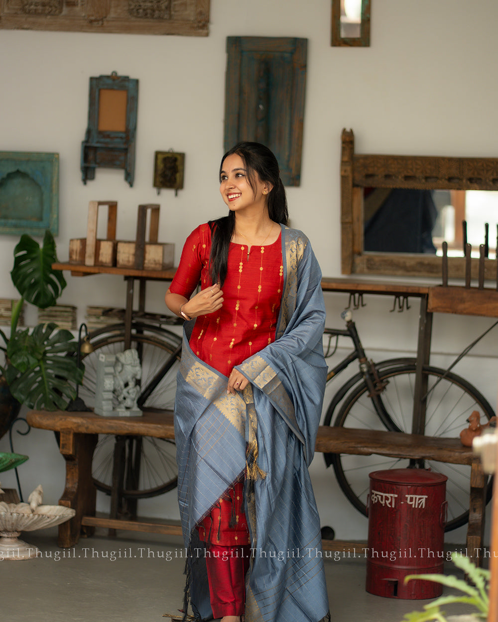 T326 Ruby Elegance Kurta Set