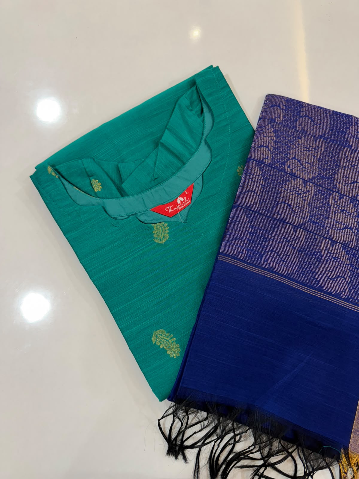 T536 Shivani (Peacock) - Kurta Set (Top - Dupatta)
