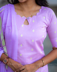 T340 Ziya Lavender Kurta Set