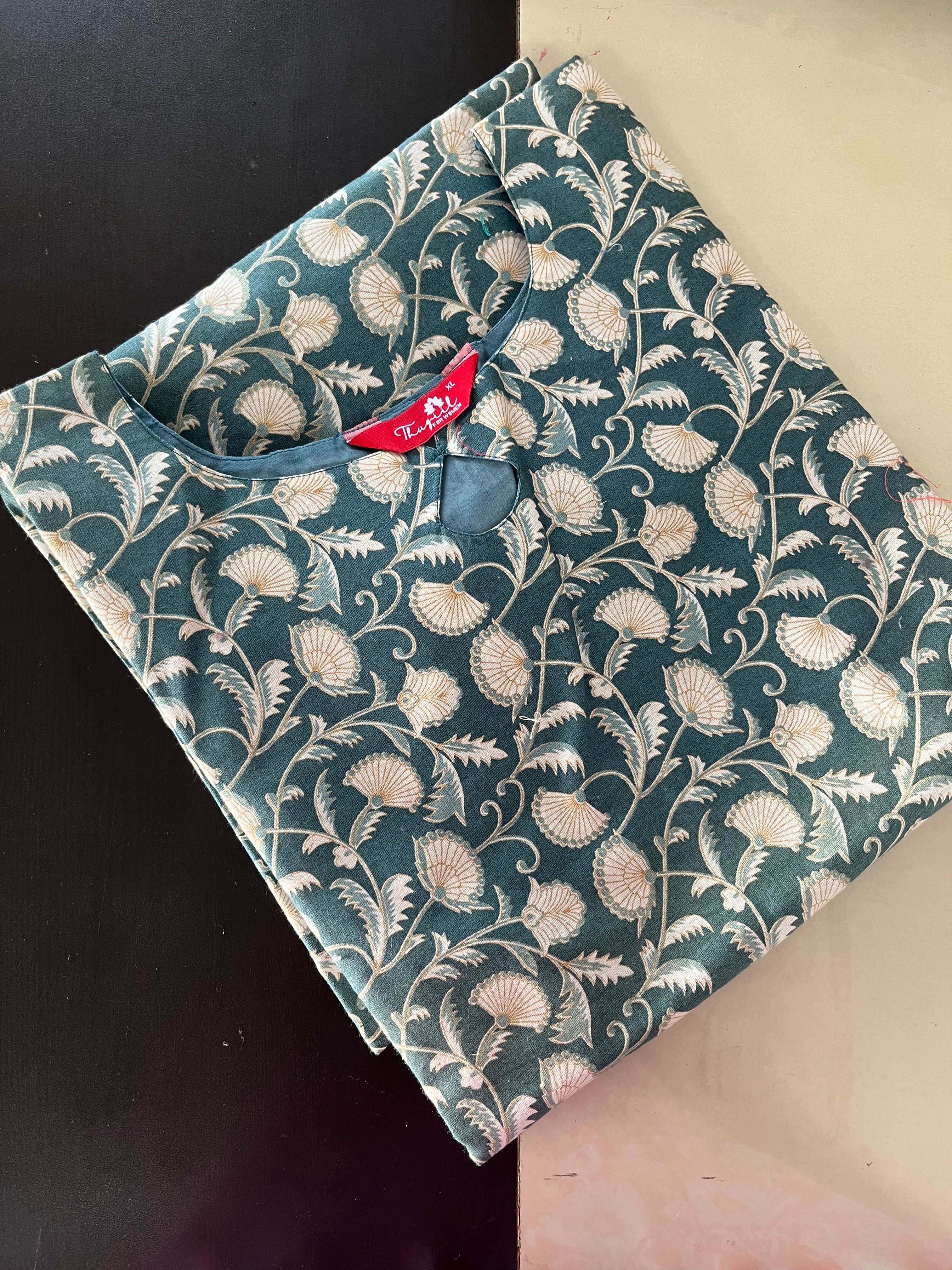 AS016 Floral Cotton Kurta