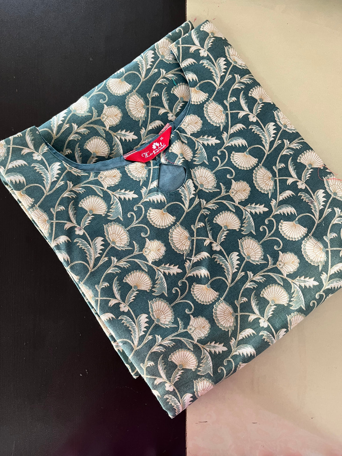 AS016 Floral Cotton Kurta