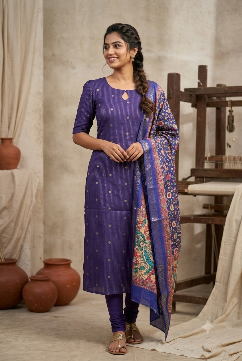 T473 Yamuna - Kurta Set (Top-Dupatta)