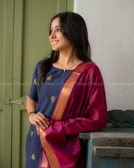 T446 Agalvizhi - Kurta Set (Top - Dupatta)