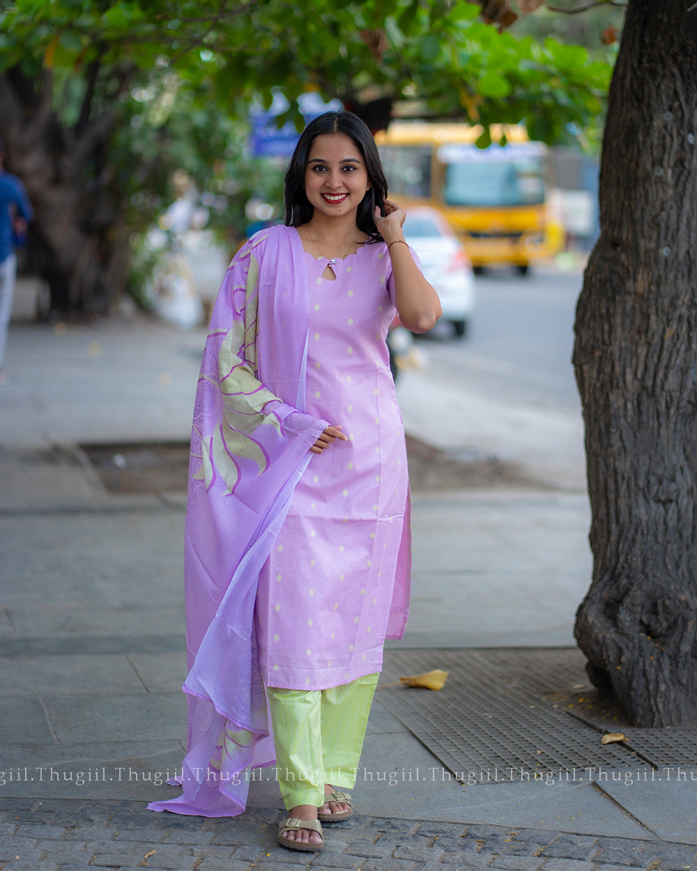 T340 Ziya Lavender Kurta Set