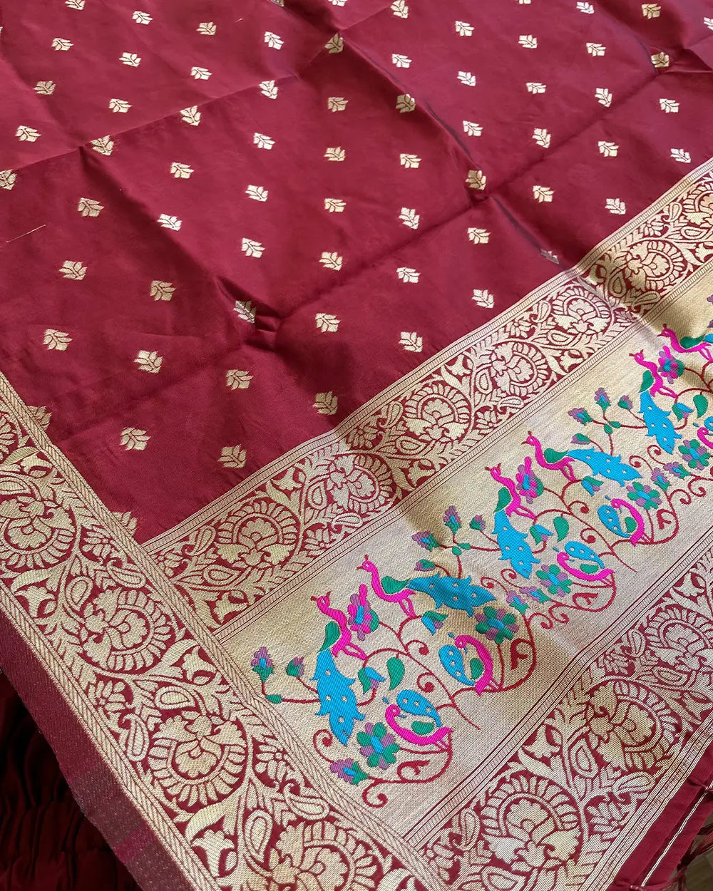 T115 Maroon Banaras Set Silk Kurta set