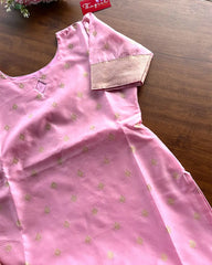 T200 Gulabi Banaras ArtSilk Kurta Set (Top-Dupatta)