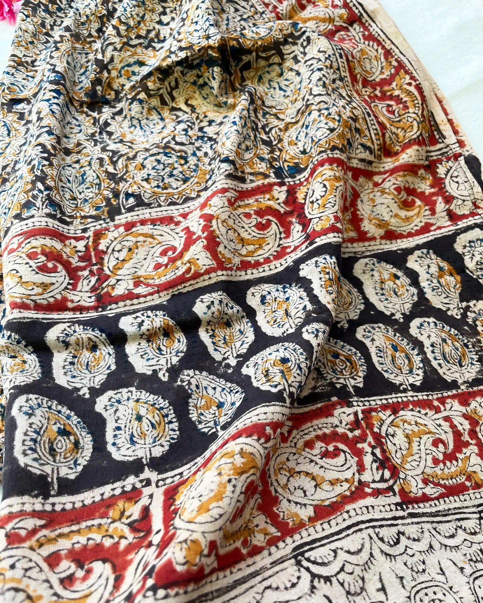 T046 Sandal Kalamkari Cotton Kurta Set