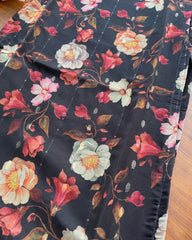 T133 Black Floral Organza Kurta