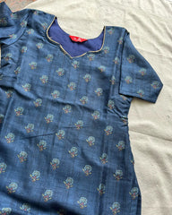 T086 Luxe - Majestic Blue Raw Silk Kurta Set