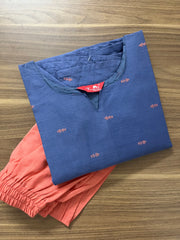 AS150 Handloom Cotton Kurta set (Aline top - Pant)