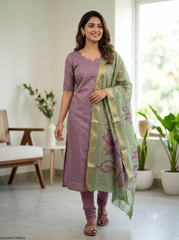 T472 Narmada - Kurta Set (Top-Dupatta)