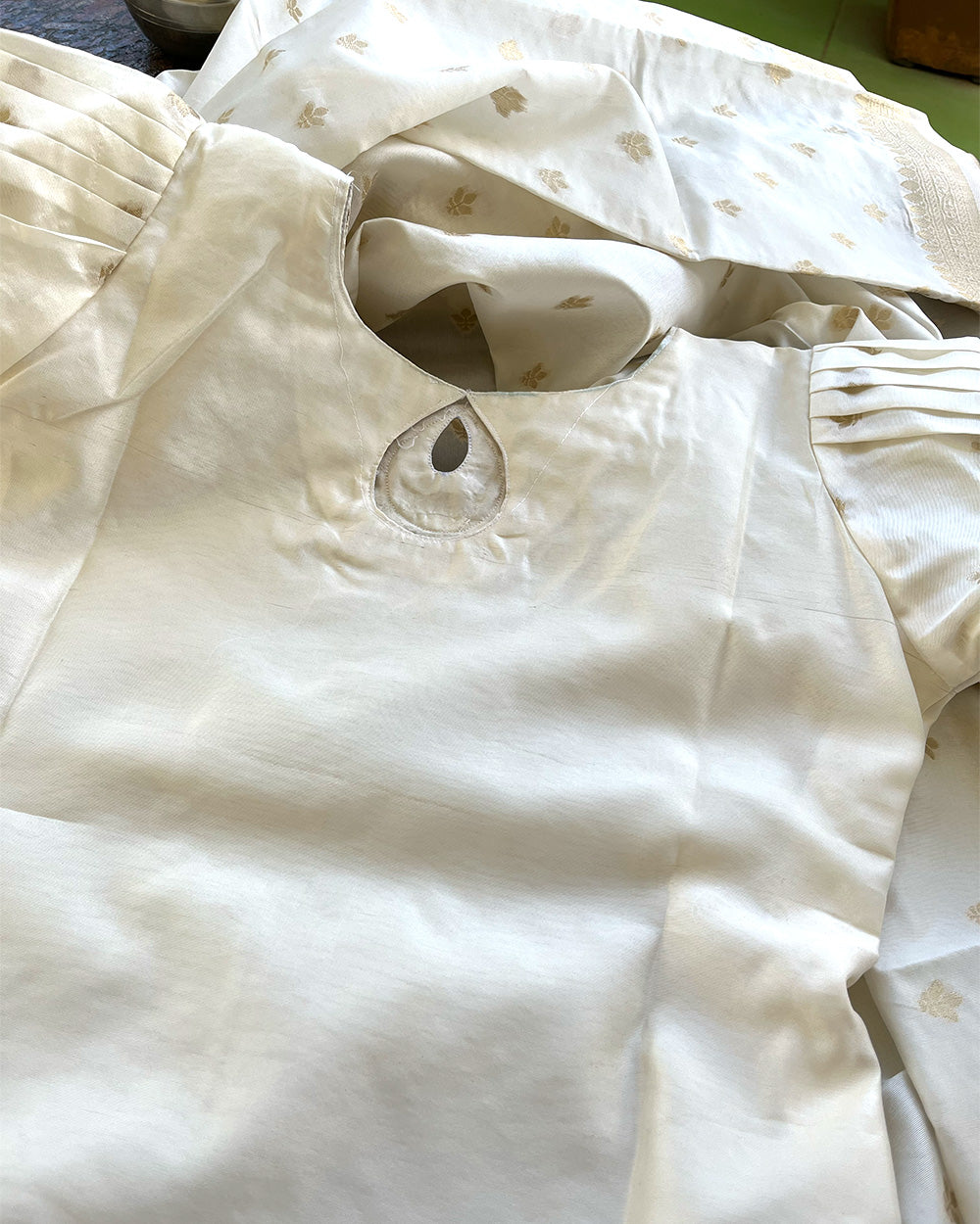 T052 Banaras Silk Kurta Set (Top-Dupatta) PRE ORDER 10-15 days