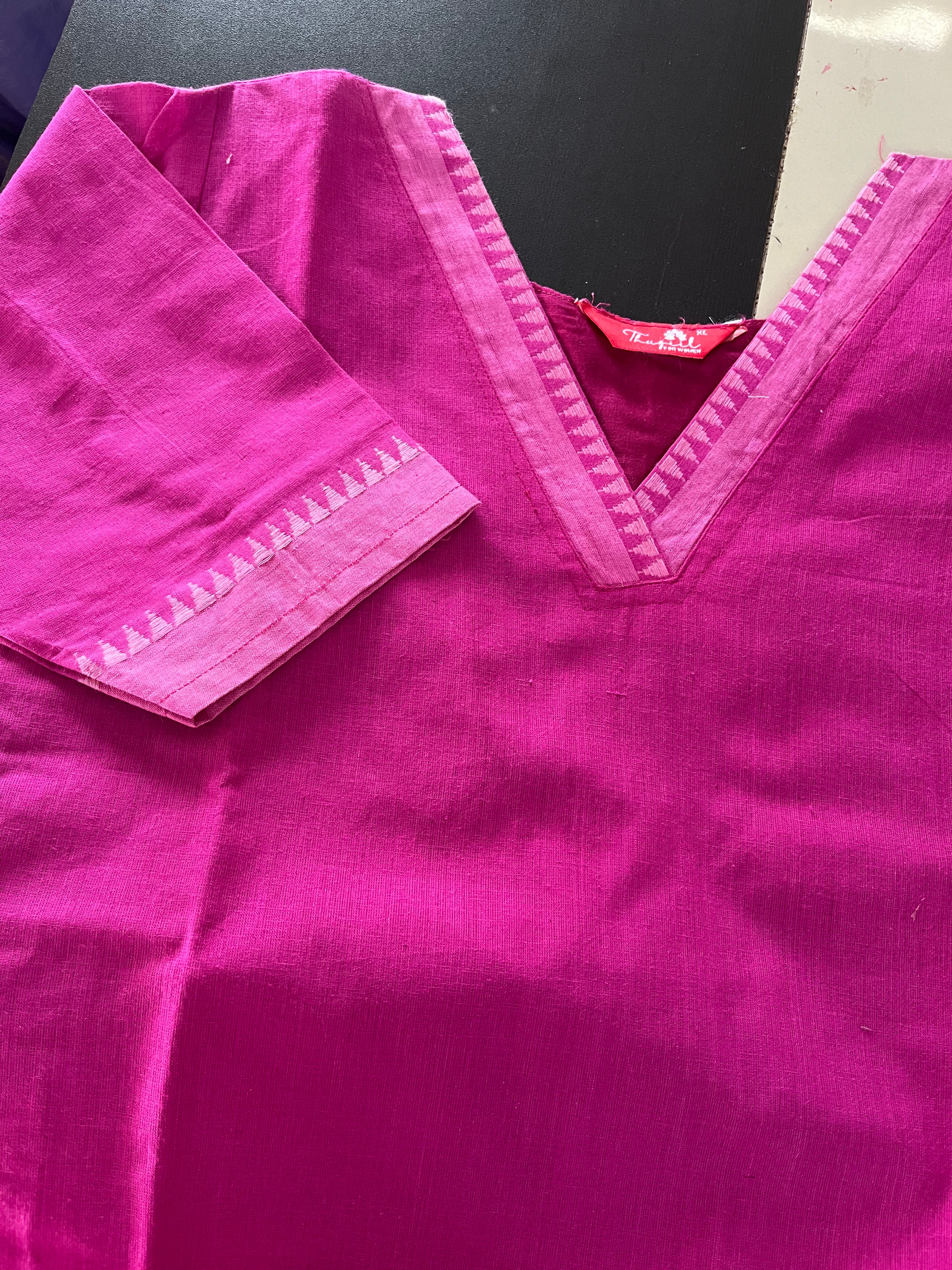 AS092 Handloom cotton Kurta Set (Top dupatta pant )