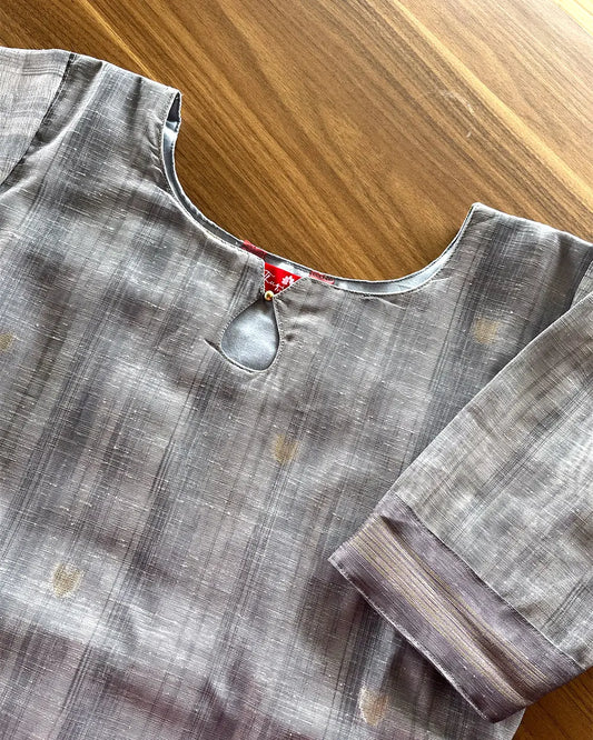 T063 Luxe - Pure Jute Silk Kurta Set (Top-Dupatta)