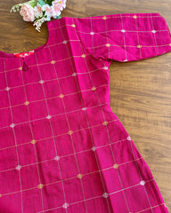 T127 Pink Mix n Match Kurta set (Top-Dupatta)
