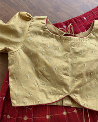 T100 Gold & Maroon Top-skirt