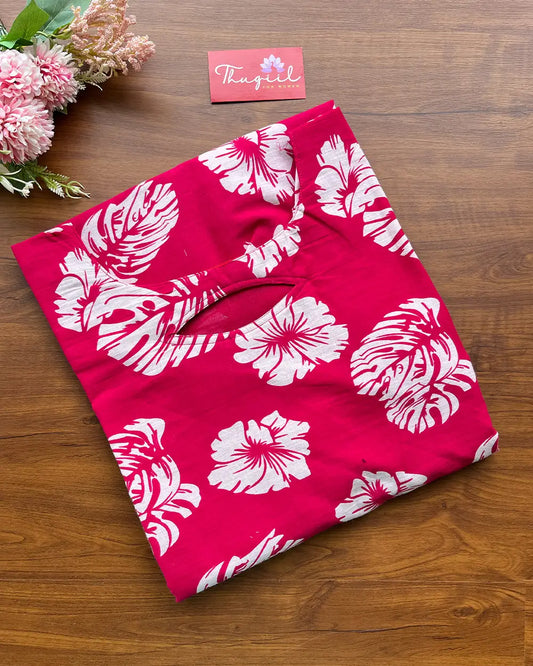 T163 Rani Pink Soft Cotton Kurta