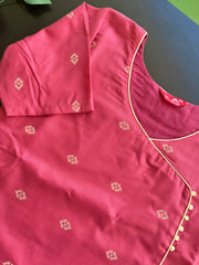 T068 2 in 1 Peach Handloom Soft Cotton Kurta Set