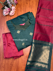 T498 Ezhiloviya (Green ) - Kurta Set