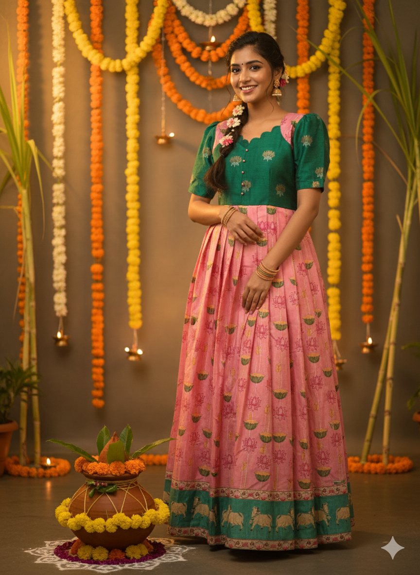 T236 Pink Pichwai Maxi